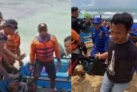 Petugas saat evakuasi korban siswa SMPN 7 Mojokerto di Pantai Drini, Gunungkidul, Yogyakarta (ist)