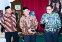 Pj.Gubernur Jawa Timur, Adhy Karyono, menerima kunjungan Walikota Pasuruan, Adi Wibowo, beserta jajaran untuk melakukan audiensi di Gedung Negara Grahadi (hms)