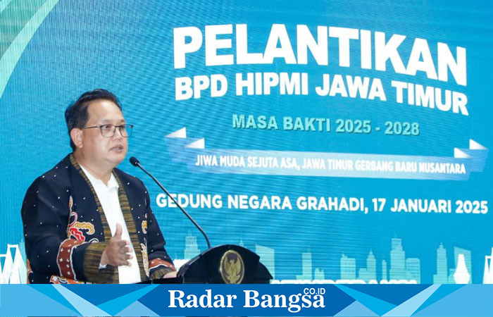 Pj. Gubernur Jawa Timur, Adhy Karyono, hadiri Pelantikan kepengurusan BPD - HIPMI Jawa Timur (Jatim) periode 2025-2028 (ist)