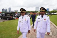 Walikota Batu Nurochman, SH.,MH dan Wakilnya Heli Suyanto, SH.,MH, resmi dilantik Presiden RI Prabowo Subianto di Istana Kepresidenan Jakarta Pusat. (ist)
