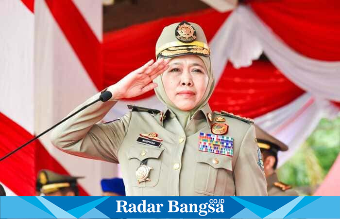 Gubernur Khofifah memimpin Apel Kesiapsiagaan Nasional di Alun-alun Sidoarjo (hms)