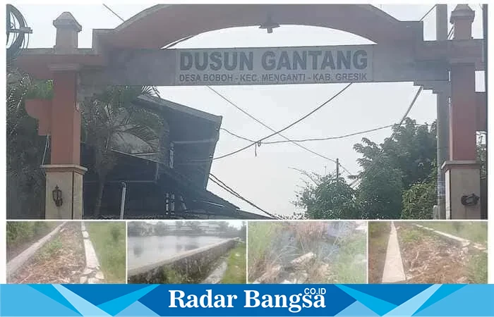 Tampak terlihat  pembangunan yang terbengkalai  di Dusun Gantang Desa Boboh (RadarBangsa.co.id)