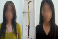 Remaja putri tawuran di Jalan Kokrosono Semarang terekam kamera (IST)