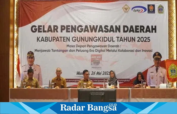 Wabup Joko Parwoto saat memberikan sambutan dalam Gelar Pengawasan Daerah Gunungkidul 2025 (Dok Istimewa)
