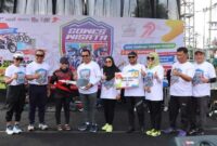 Walikota Nurochman,Wakil Walikota Heli Suyanto,Kapolres Andi Yudha Pranata, Sekda Batu Zadiem Efisiensi, menyemarakan Gowes Wisata#5 sambut HUT Bhayangkara ke 79.