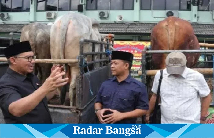 Wali Kota Yogyakarta Hasto Wardoyo menyerahkan secara simbolis bantuan hewan kurban untuk penggerobak sampah se-Kota Yogyakarta di Balai Kota, Kamis (5/6/2025). | Dok.Ho/Paiman RadarBangsa 