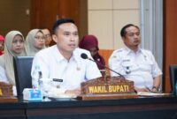 Wakil Bupati Lamongan Dirham Akbar Aksara saat paparan progres program 1-10-100 penurunan stunting di Command Center Lamongan, Rabu (11/6/2025) | Dok Ho/RadarBangsa 