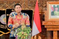 Bupati Klaten Hamenang Wajar Ismoyo menyampaikan sambutan dalam peringatan HUT ke-74 IBI sekaligus Muscab XI di Pendopo Pemkab Klaten, Minggu (13/7/2025). | Foto Dok Ho/RadarBangsa