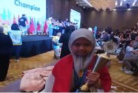 Jasmine Az-Zahra, siswi SMP Al Zahra Indonesia, mengharumkan nama bangsa dengan meraih Juara 1 di Abacus Olympiad International 2025 di Malaysia | Foto Dok Ho/ RadarBangsa