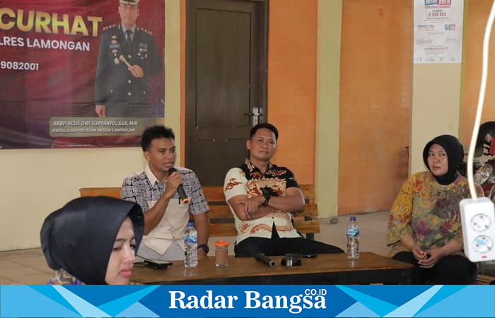 Suasana kegiatan Jumat Curhat Satreskrim Polres Lamongan di Café Hutan Kota, Jumat (4/7/2025).  | Dok Foto Ho/RadarBangsa