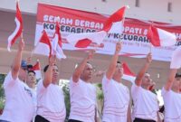 Bupati Lamongan Yuhronur Efendi bersama Kapolres Lamongan AKBP Agus Dwi Suryanto dan jajaran Forkopimda menghadiri launching Koperasi Merah Putih serta senam bersama dalam rangka Hari Koperasi ke-78 di Alun-Alun Lamongan, Kamis (25/7/2025). | Foto Dok Ho/RadarBangsa