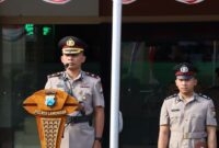Wakapolres Lamongan Kompol I Made Prawira Wibawa memimpin Upacara Peringatan Hari Juang Polri 2025 di Lapangan Mapolres Lamongan, Kamis (21/8/2025). (Foto Dok Ho/RadarBangsa.co.id)
