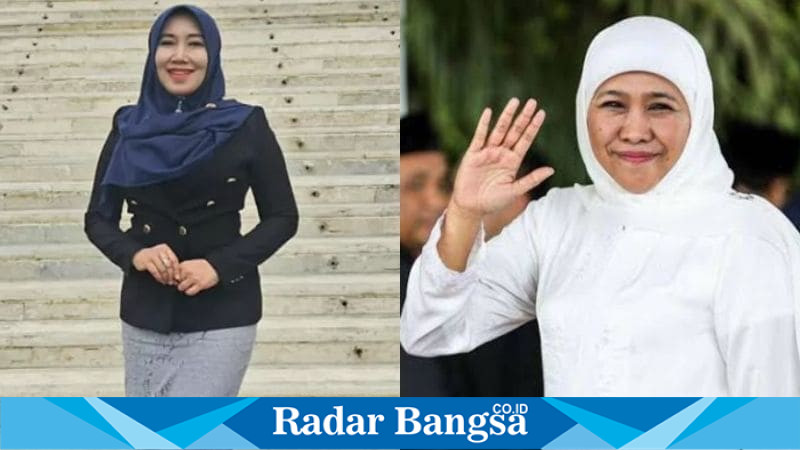 Lia Istifhama (kanan) dan Gubernur Jawa Timur Khofifah Indar Parawansa (kiri). Figur perempuan Jawa Timur yang konsisten mendorong optimisme dan kemajuan daerah. (Dok Foto RadarBangsa.co.id)