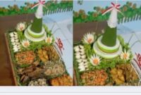 Tumpeng peringatan HUT ke-80 Republik Indonesia dari RadarBangsa turut memeriahkan suasana malam tirakatan, sebagai wujud syukur dan doa bersama untuk bangsa. (Dok Foto RadarBangsa.co.id)