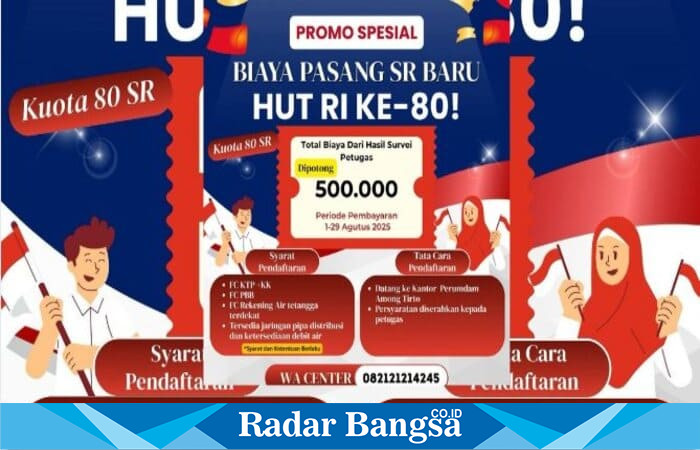 Famlet promo special biaya pasang baru SR PDAM Batu untuk Warga Batu (IST)