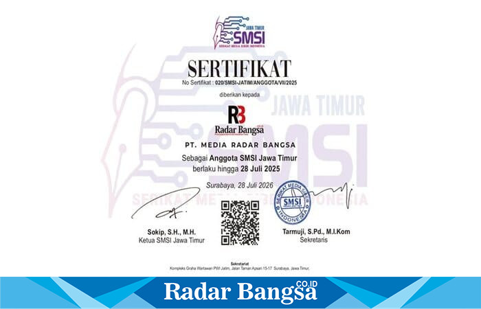 SERTIFIKAT SMSI -RADARBANGSA BERBARCODE- (Dok Arsip)