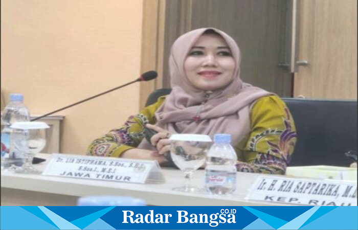 Senator DPD RI asal Jawa Timur, Ning Lia Istifhama, saat menyampaikan apresiasi kepada Gubernur Khofifah Indar Parawansa yang mengingatkan kepala daerah agar tidak menaikkan PBB secara berlebihan. (Foto Dok Ho/RadarBangsa.co.id)