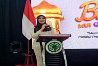 Senator DPD RI asal Jawa Timur, Lia Istifhama, saat memberikan sambutan dalam sebuah acara di Surabaya. (Dok. Istimewa) 