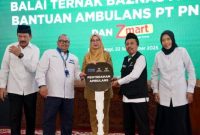 Bupati Banyuwangi Ipuk Fiestiandani menyampaikan apresiasi atas peluncuran tiga program pemberdayaan umat Baznas RI di Pendopo Sabha Swagata Blambangan, Senin (22/9/2025). (Foto Dok Ho/RadarBangsa.co.id)