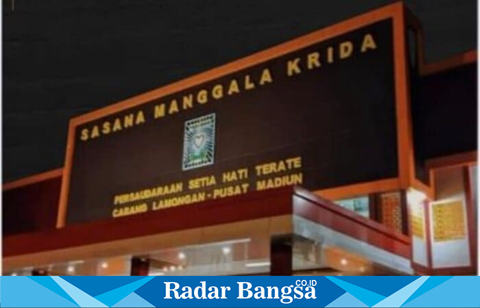 Gedung Sasana Manggala Krida, pusat kegiatan Persaudaraan Setia Hati Terate (SH Terate) Cabang Lamongan, Pusat Madiun (Foto Dok Ho/RadarBangsa.co.id)