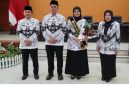 Pengurus PGRI Kota Blitar Masa Bakti XXIII periode 2025–2030 resmi dikukuhkan dalam acara di Balaikota Kusumawicitro, Senin (29/9/2025). (Foto Dok Ho/RadarBangsa.co.id)