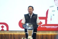 Bupati Lamongan Yuhronur Efendi saat membuka bimbingan operasional dan manajemen KDKMP di Aula Gadjah Mada Pemkab Lamongan, Rabu (17/9/2025). (Foto Dok Ho/RadarBangsa.co.id)
