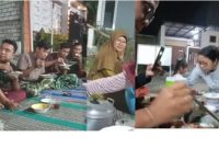 Kholip Aris Wijayanti atau akrab disapa Mbak Olip (tengah) bersama warga saat acara penutupan HUT ke-80 RI di RT 06 RW 07 Perum Griya Permata Insani, Kecamatan Tikung, Lamongan. (Dok Foto RadarBangsa.co.id)