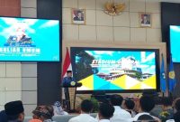 Wakil Bupati Bangkalan, Moh. Fauzan Ja’far, memberikan sambutan pada Stadium General Pascasarjana Universitas Trunojoyo Madura (UTM)