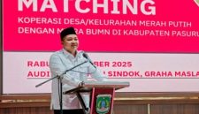 Bupati Pasuruan Rusdi Sutejo saat membuka forum business matching Koperasi Desa/Kelurahan Merah Putih dengan sejumlah BUMN di Auditorium Mpu Sindok, Komplek Kantor Bupati Pasuruan. (Foto Dok Ho/RadarBangsa.co.id)