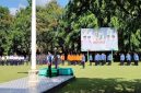 Wakil Bupati Bangkalan Moh. Fauzan Ja’far memimpin upacara peringatan Hari Jadi ke-80 Provinsi Jawa Timur di halaman Kantor Bupati Bangkalan, Senin (13/10/2025) (Foto Dok Ho/RadarBangsa.co.id)