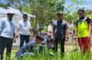 Bupati Bangkalan Lukman Hakim bersama mahasiswa Universitas Trunojoyo Madura (UTM) menanam pohon dalam kegiatan Society Festival Color Fun dan Aksi Menanam di Desa Kamal, Kecamatan Kamal, Sabtu (18/10/2025). (Foto Dok Ho/RadarBangsa.co.id)