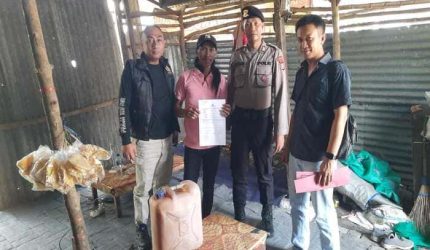 Polsek Tikung Sita 33 Liter Miras Ilegal, Dua Warga Lamongan Diperiksa