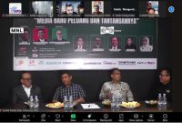 Sejumlah narasumber hadir dalam dialog nasional bertema “Media Baru: Peluang dan Tantangannya” yang digelar Serikat Media Siber Indonesia (SMSI) di Kantor Pusat SMSI, Jakarta, Selasa (7/10/2025). Acara ini diikuti secara luring dan daring. (Dok Foto SMSI)