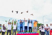 Penanaman tanaman endemik dan pelepasan burung Puter Pelung dalam peringatan HCPSN 2025 di kawasan Gadjah Mada, Lamongan. (Foto Dok Ho/RadarBangsa.co.id)