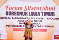 Forum Silaturahim Gubernur Jawa Timur Khofifah Indar Parawansa bersama diaspora Jatim di Sulawesi Tenggara di Kendari. (Foto Dok Ho/RadarBangsa.co.id)