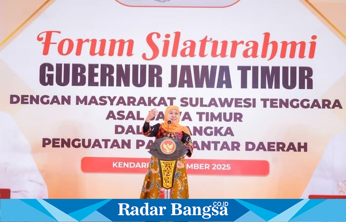 Forum Silaturahim Gubernur Jawa Timur Khofifah Indar Parawansa bersama diaspora Jatim di Sulawesi Tenggara di Kendari. (Foto Dok Ho/RadarBangsa.co.id)