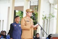 Bupati Lamongan Yuhronur Efendi memimpin Apel Kesiapsiagaan Bencana Hidrometeorologi 2025–2026 di Alun-Alun Lamongan. (Foto Dok Ho/RadarBangsa.co.id)