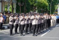 Peserta gerak jalan Korpri saat melintasi rute peringatan HUT ke-54 di Lamongan (Foto Dok HO/RadarBangsa.co.id)