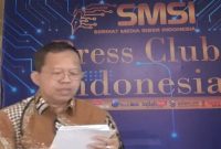 Prof. Albertus Wahyurudhanto memberikan paparan di Simposium Nasional SMSI, Jakarta, Rabu (14/1/2026). Foto Dok Ho/RadarBangsa.co.id