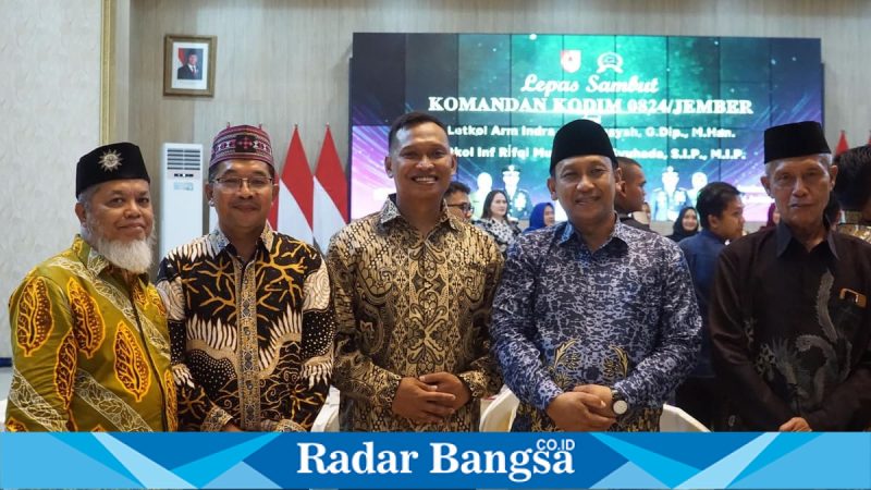 Bupati Jember Muhammad Fawait menghadiri lepas sambut Dandim 0824 Jember di Pendopo Wahyawibawagraha, Minggu (15/1/2026). (Foto Dok Ho/Nul-RadarBangsa.co.id)