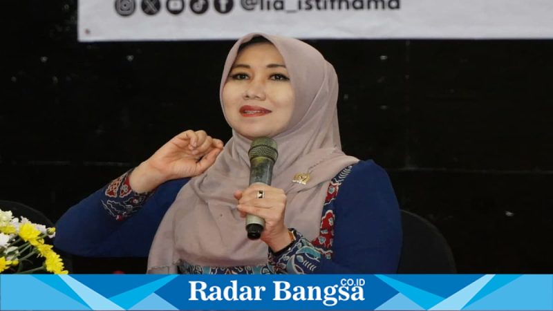Anggota DPD RI Lia Istifhama saat memberikan keterangan terkait IHSG dan investasi daerah di Jakarta, Jumat (Foto Dok Ho/Nul-RadarBangsa.co.id).