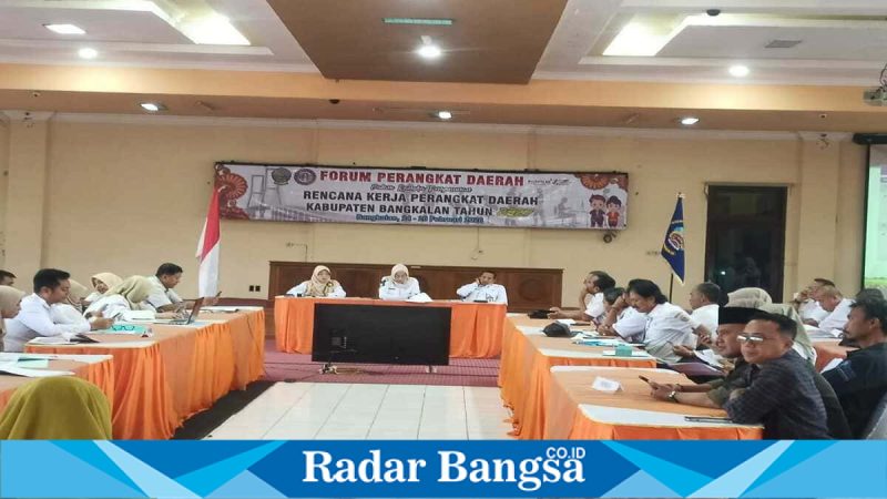 Forum Perangkat Daerah Kabupaten Bangkalan hari kedua di Aula Satpol PP, Rabu (25/02). (Foto Dok Ho/RadarBangsa.co.id)