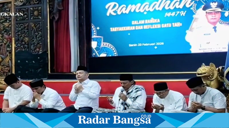 Bupati Bangkalan Lukman Hakim dan Wabup Fauzan Ja’far saat Safari Ramadan dan refleksi setahun kepemimpinan, Senin (23/2/2026). (Foto Dok Ho/RadarBangsa.co.id)
