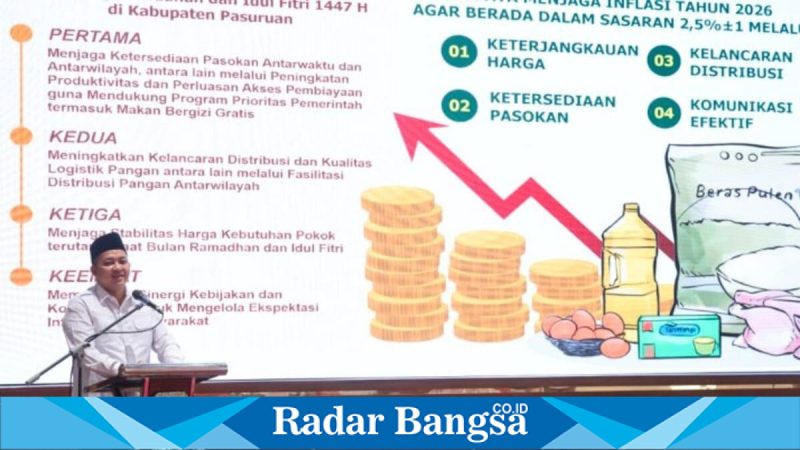 Bupati Pasuruan Rusdi Sutejo membuka HLM TPID di Auditorium Mpu Sindok, Rabu (11/2/2026). (Foto Dok Ho/RadarBangsa.co.id)