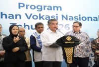 Konferensi pers pembukaan Program Pelatihan Vokasi Nasional 2026 di Kantor Kemnaker, Jakarta, Jumat (27/2/2026). (Foto Dok Ho/RadarBangsa.co.id)