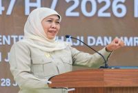 Gubernur Jawa Timur Khofifah Indar Parawansa membuka Diklat PPIH Kloter Embarkasi Surabaya Tahun 1447 H/2026 M di Asrama Haji Surabaya, Rabu (4/2). (Foto Dok Ho/Nul-RadarBangsa.co.id)