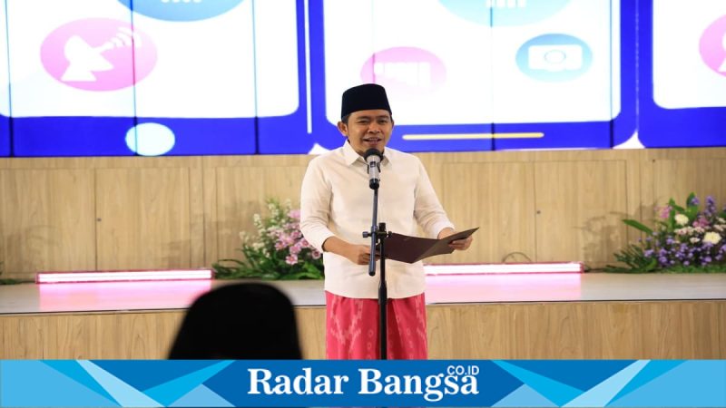 Bupati Jember Gus Fawait saat refleksi setahun kepemimpinan di Jember, Jumat (20/2/2026). (Foto Dok Ho/RadarBangsa.co.id)