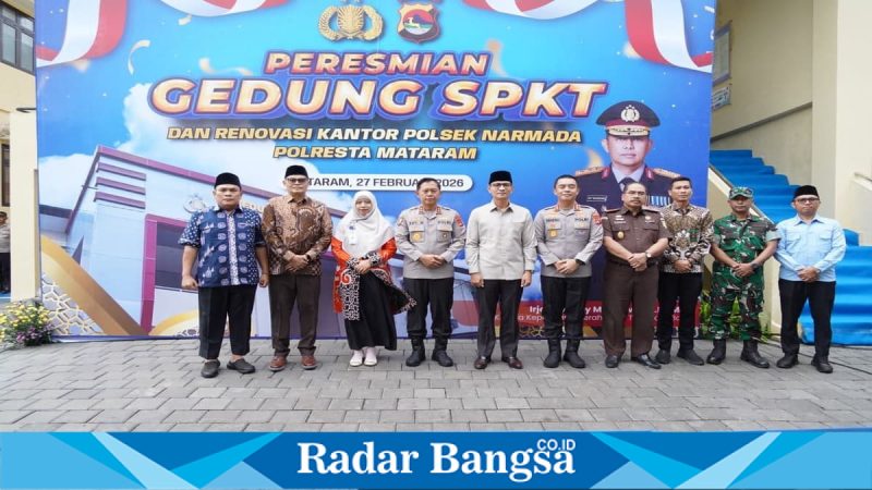 Kapolda NTB Edy Murbowo meresmikan Gedung SPKT Polresta Mataram, Kamis (27 Februari 2026). (Foto Dok Ho/RadarBangsa.co.id)
