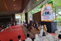 Calon jamaah Haji Lamongan mengikuti bimbingan manasik di Masjid Namira,  Selasa, 31 Maret 2026 (Foto Dok Ho/RadarBangsa.co.id)