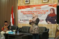 Anggota DPD RI Lia Istifhama saat sosialisasi Empat Pilar Kebangsaan di Kantor DPD RI Jawa Timur, Surabaya, Minggu (16/3/2026). (Foto Dok Ho/RadarBangsa.co.id)